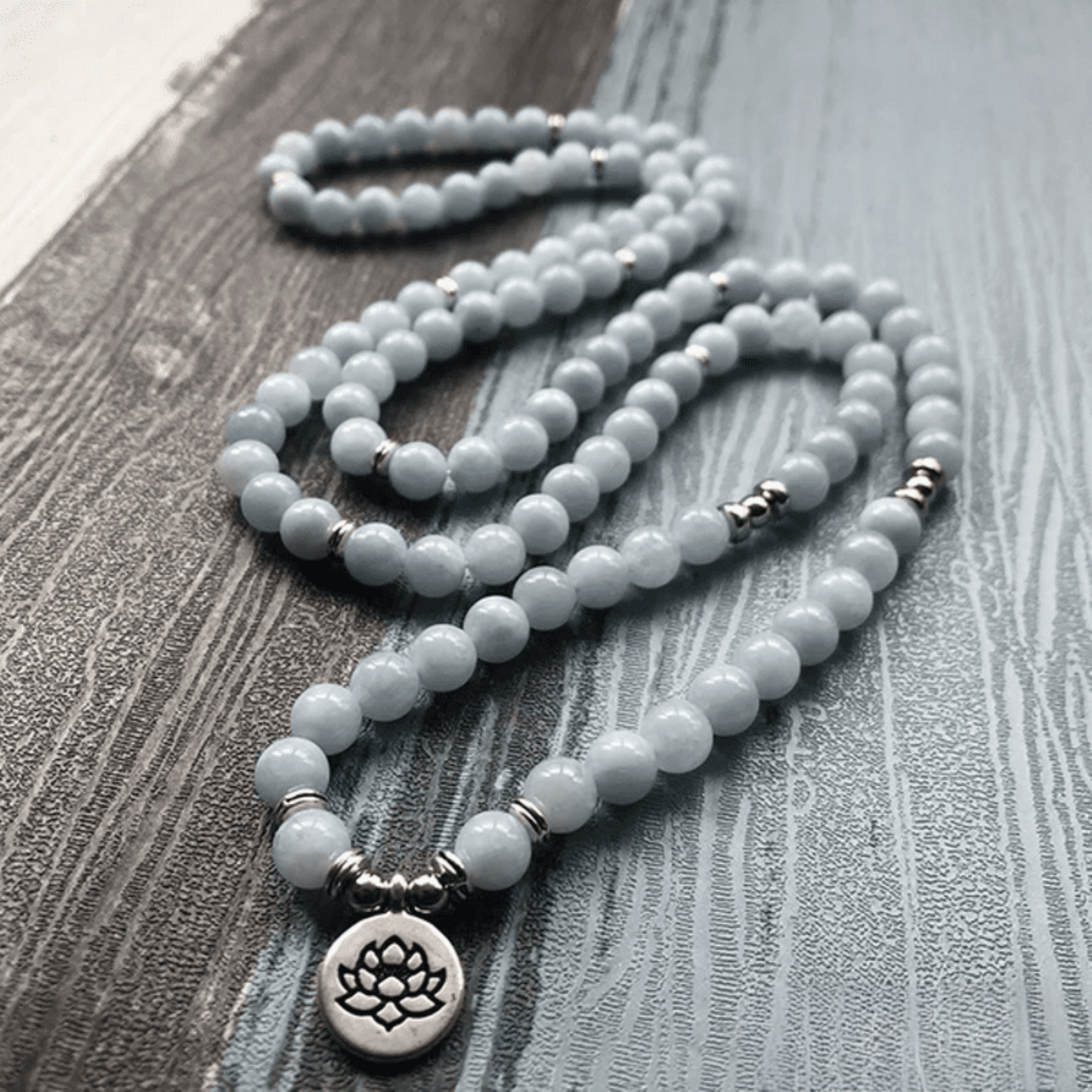 Aquamarine Mala Bracelet