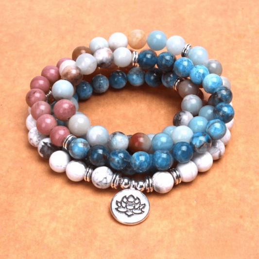 Bracelet Mala Tibétain en Pierres Naturelles