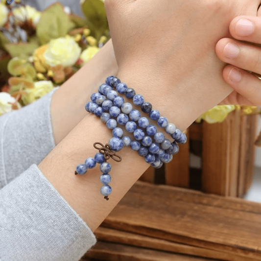 Tibetan Mala Bracelet in Sodalite