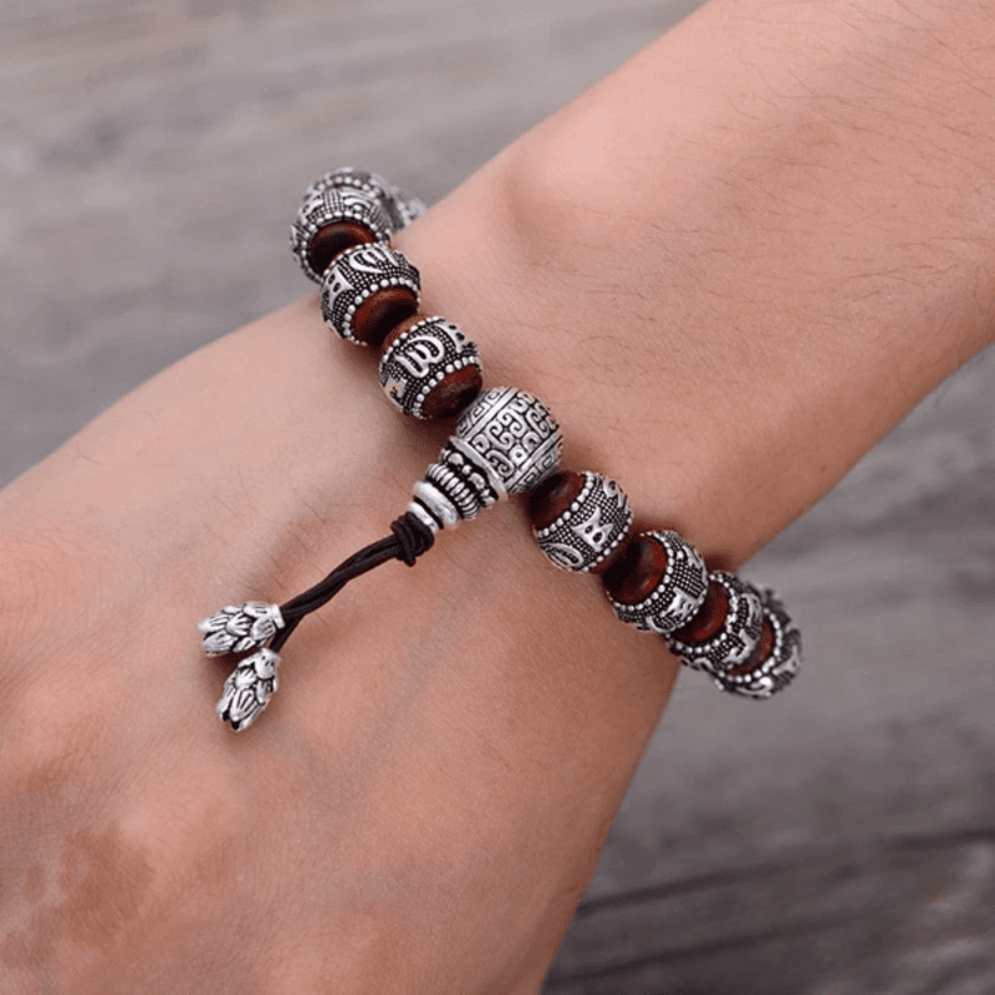 Tibetan solid silver bracelet