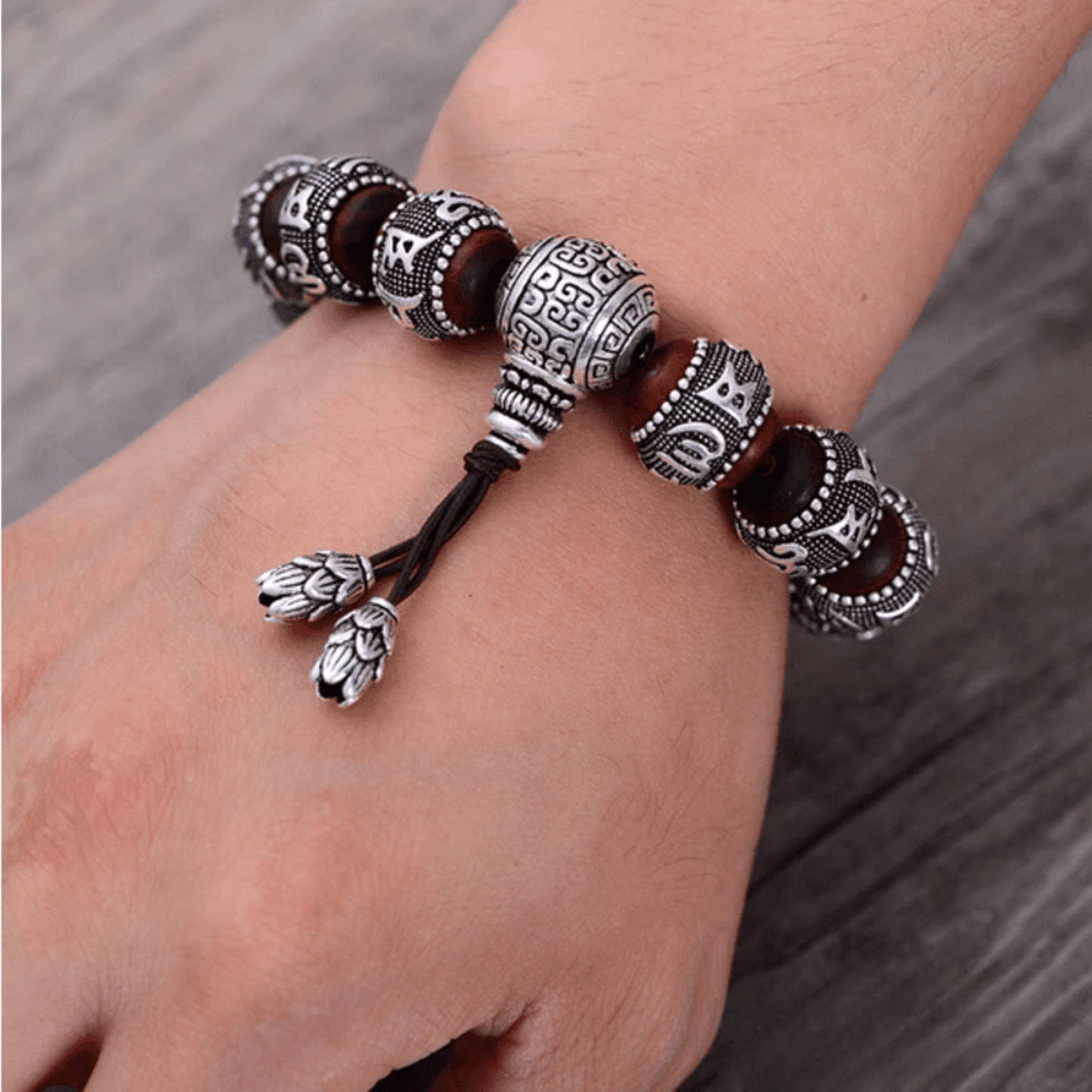 Tibetan solid silver bracelet