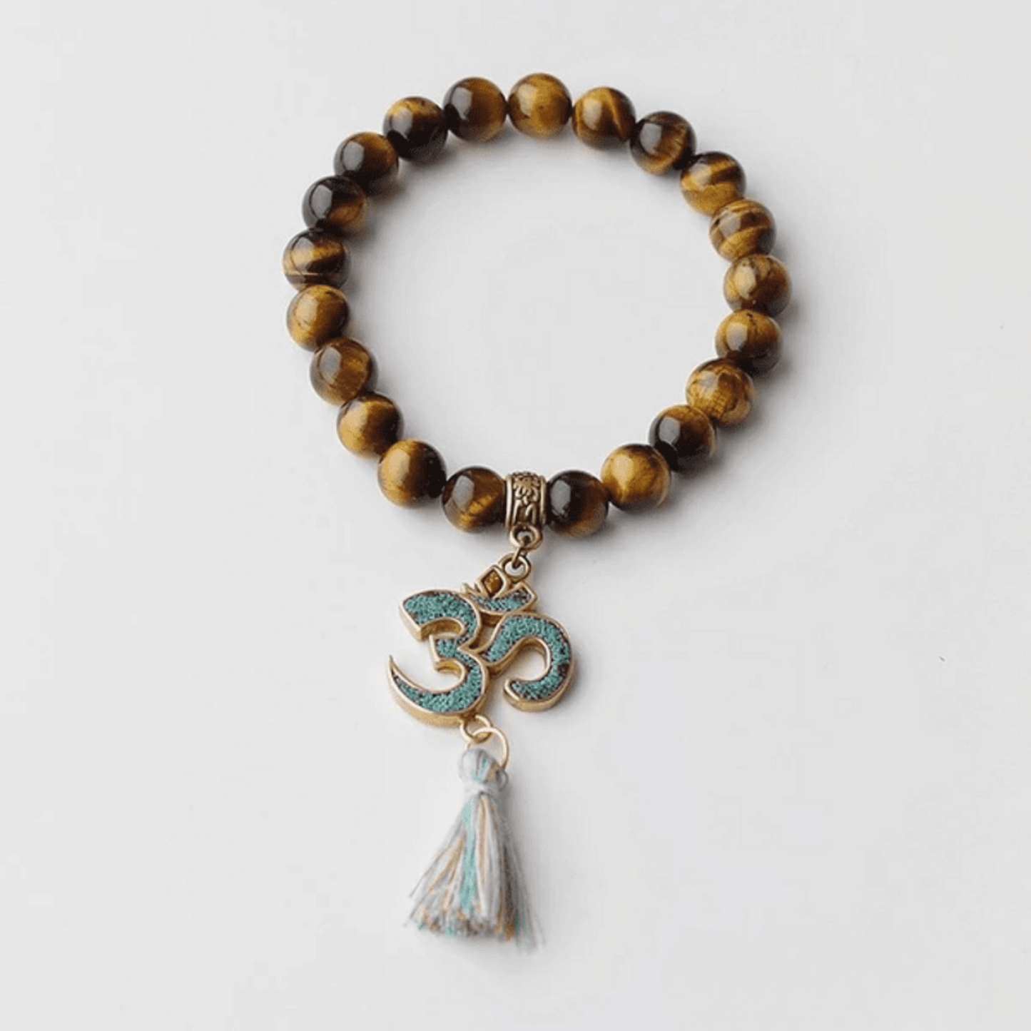 Tibetan bracelet with tassel in tiger eye