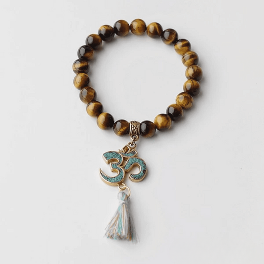 Tibetan bracelet with tassel in tiger eye