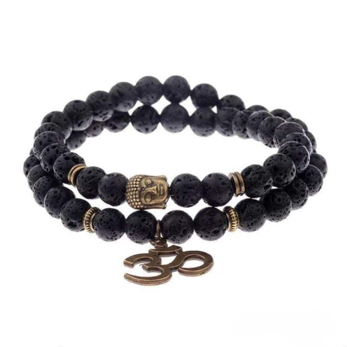 Tibetan double lava stone bracelet