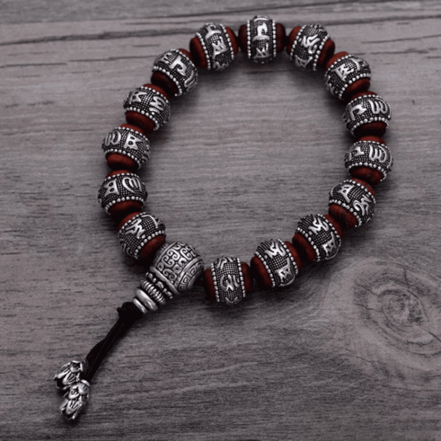 Tibetan solid silver bracelet