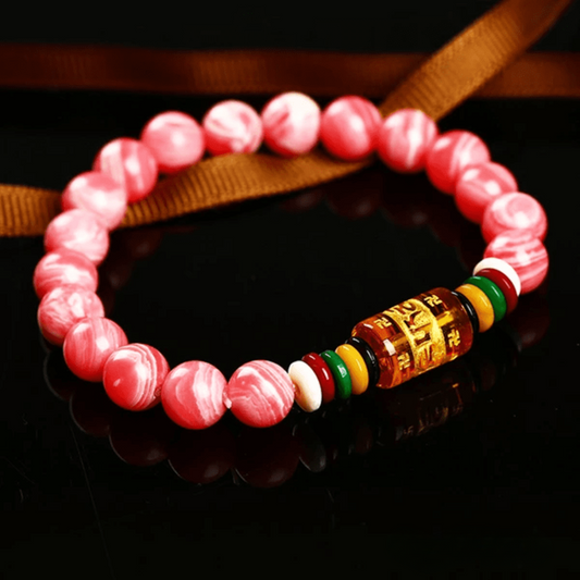 Tibetan Bracelet in Rhodochrosite