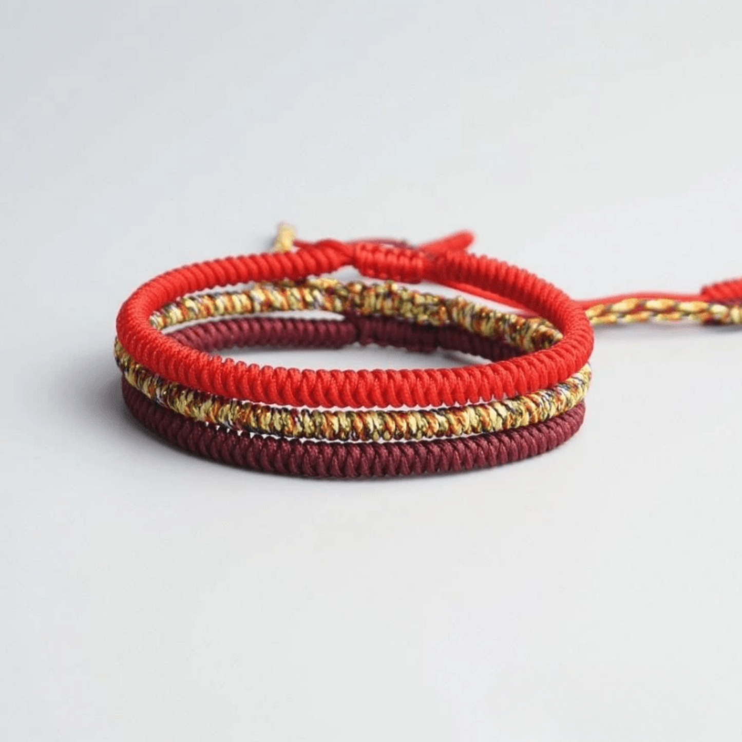 Set of 3 red Tibetan bracelets