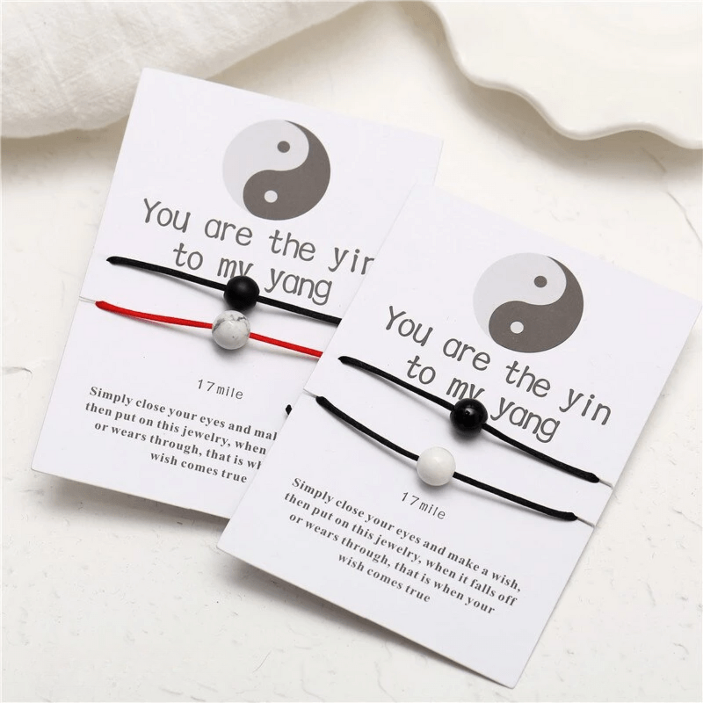 Yin & yang friendship or love bracelets
