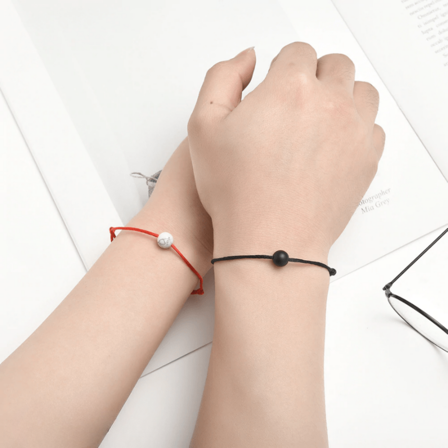 Yin & yang friendship or love bracelets