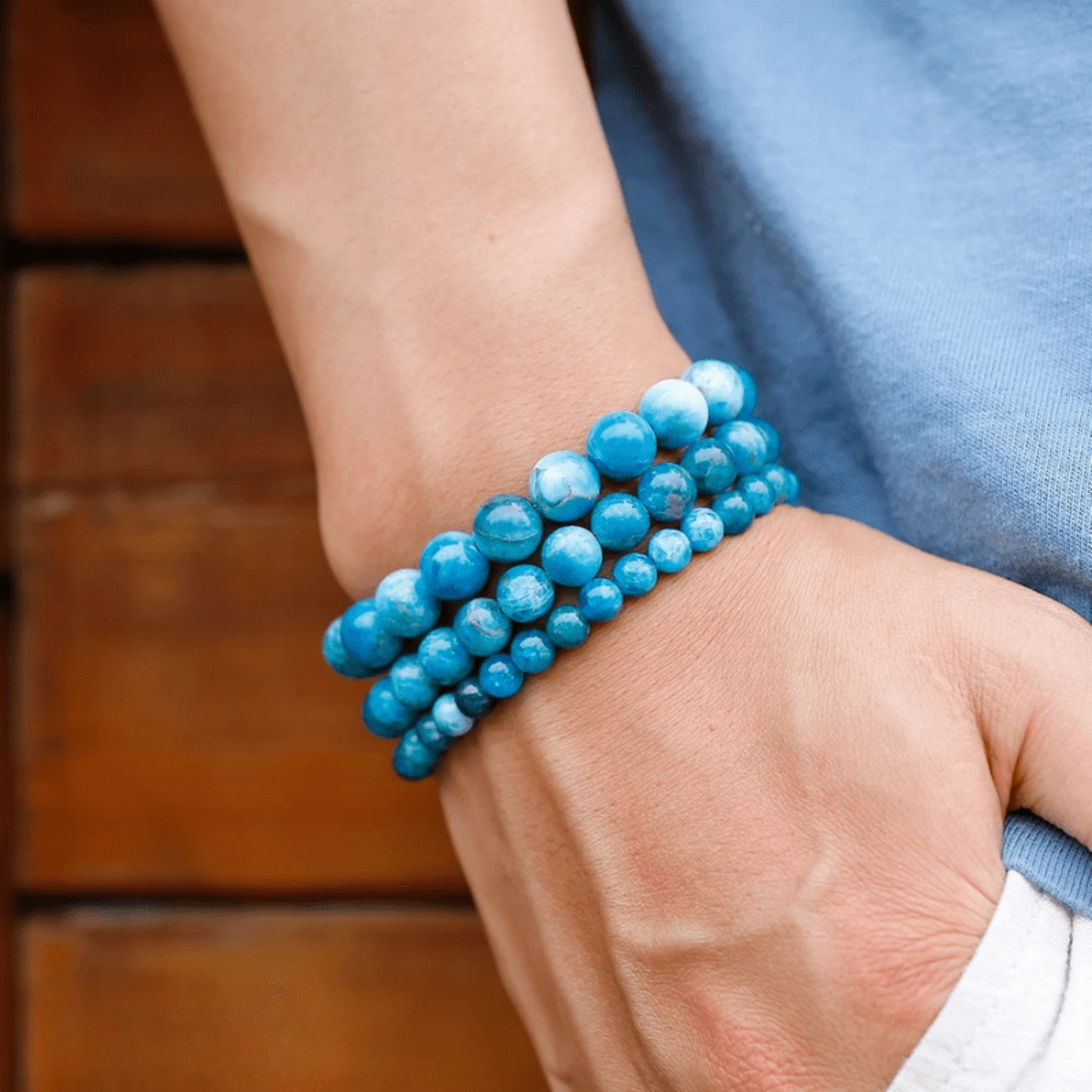 Blue Apatite Bracelet – AAA+ Quality