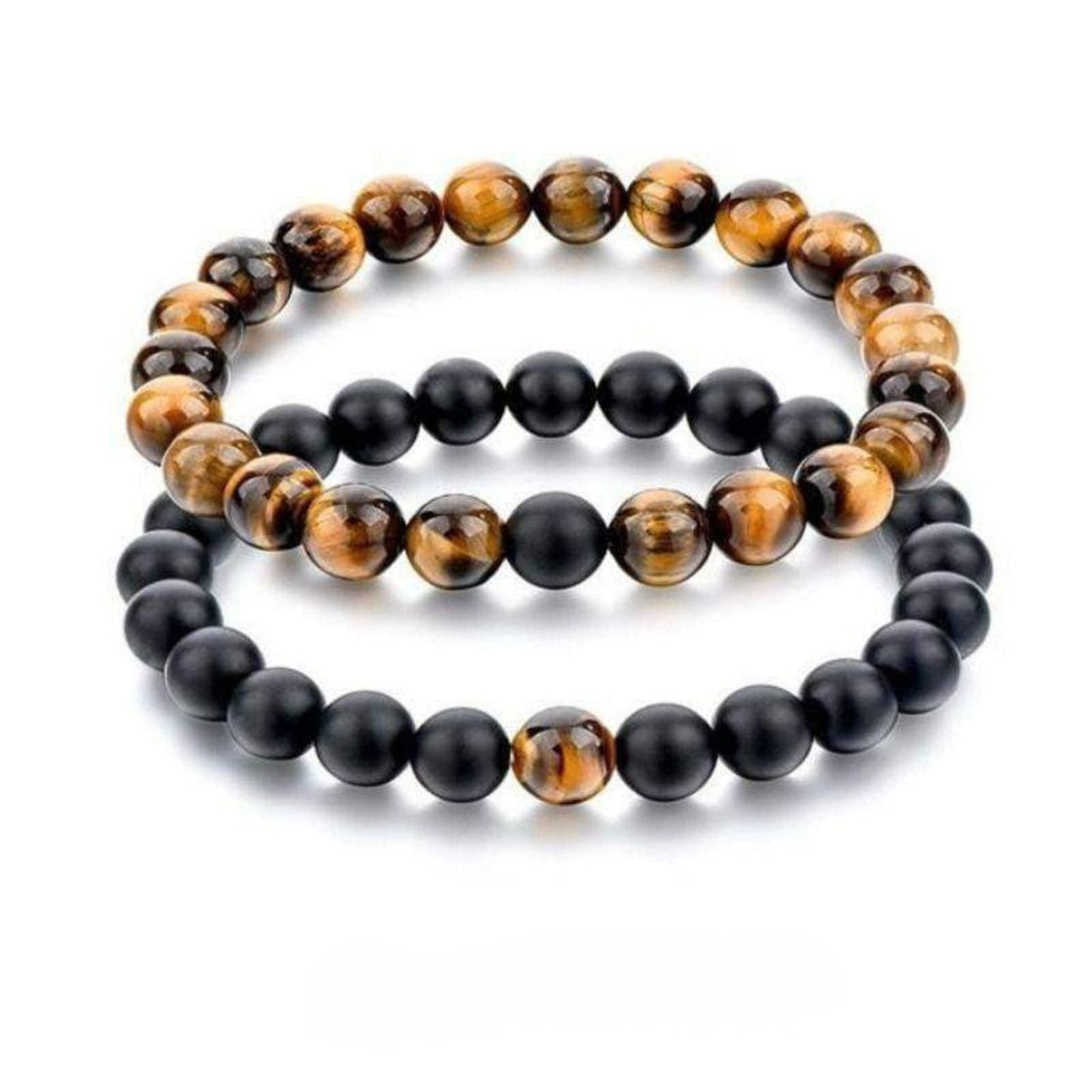 “Rome” Couple Distance Bracelets in Natural Tiger Eye