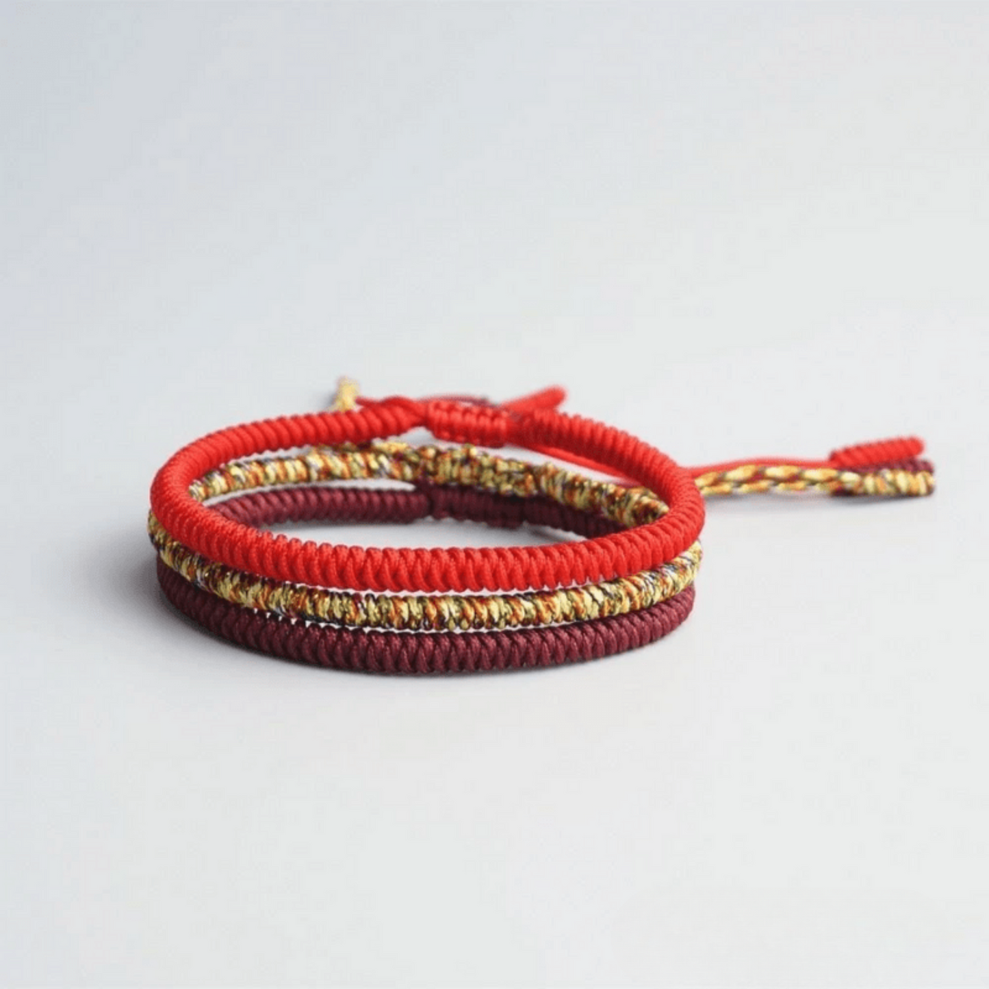Set of 3 red Tibetan bracelets