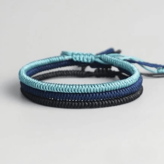 Set of 3 blue Tibetan bracelets