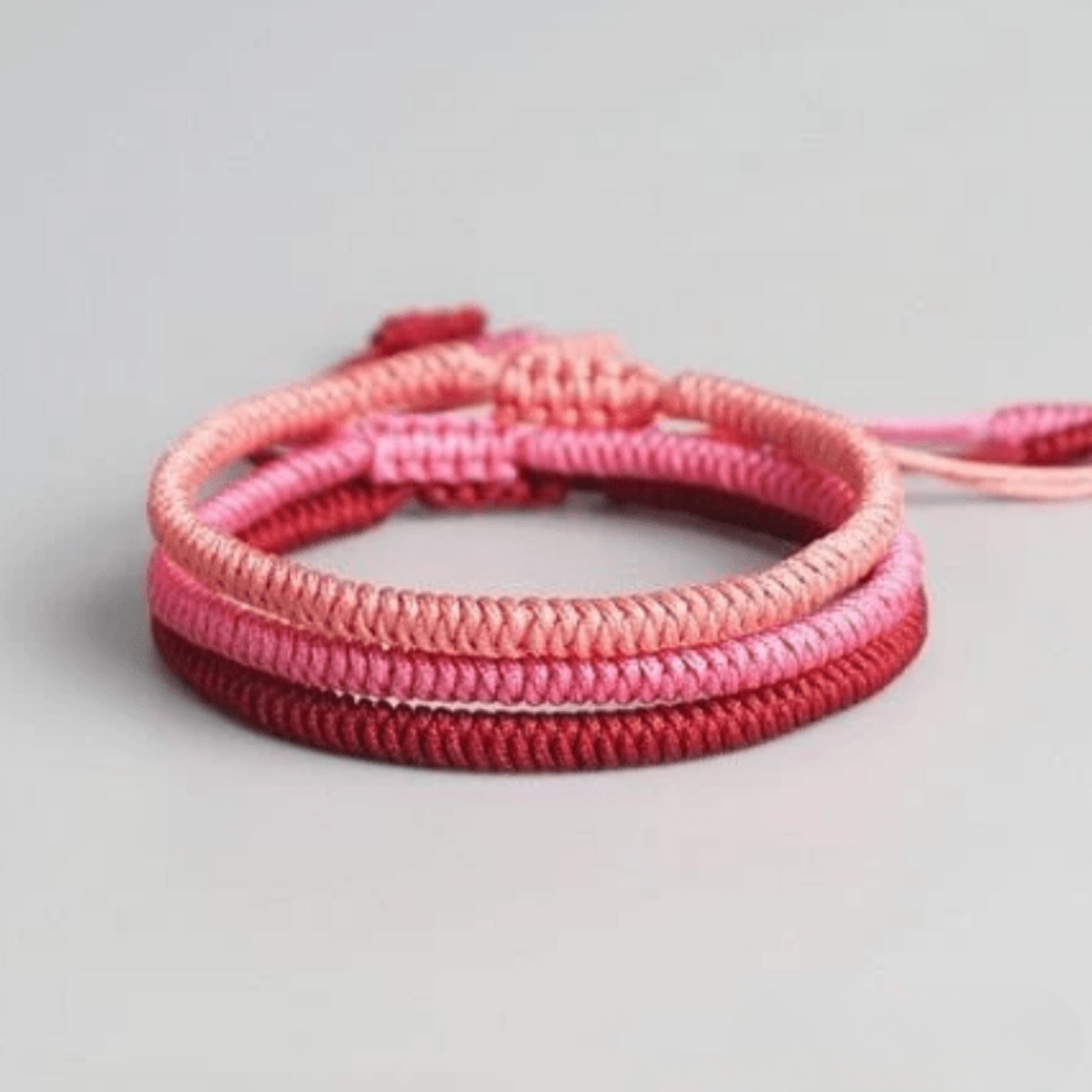 Set of 3 pink Tibetan bracelets