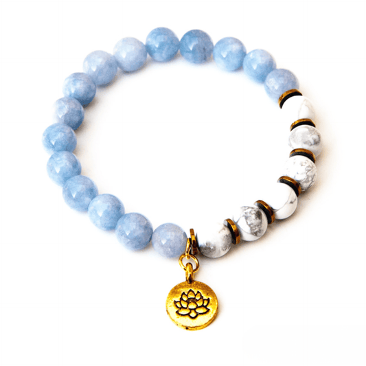 Celestite and white howlite bracelet
