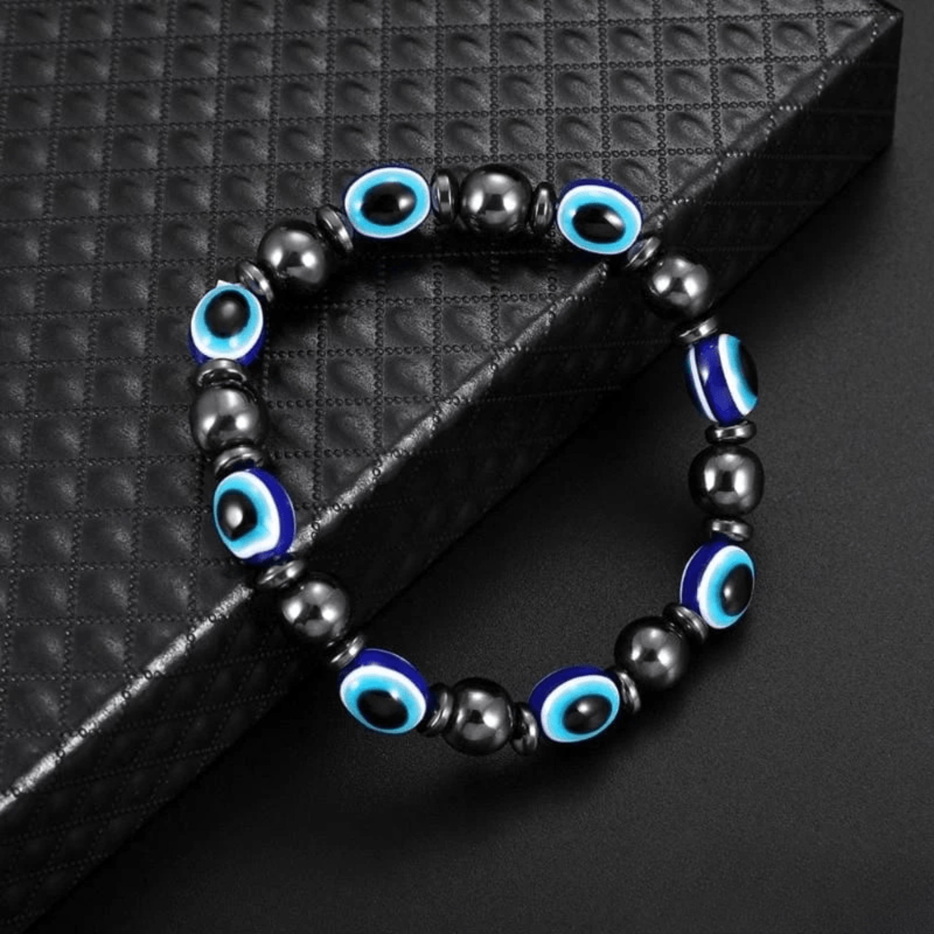Evil eye hematite bracelet