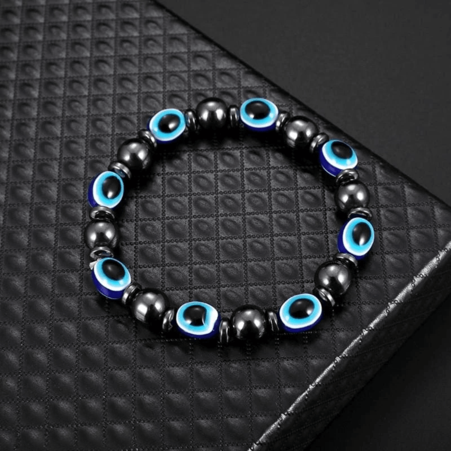 Evil eye hematite bracelet