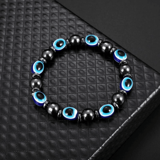 Evil eye hematite bracelet