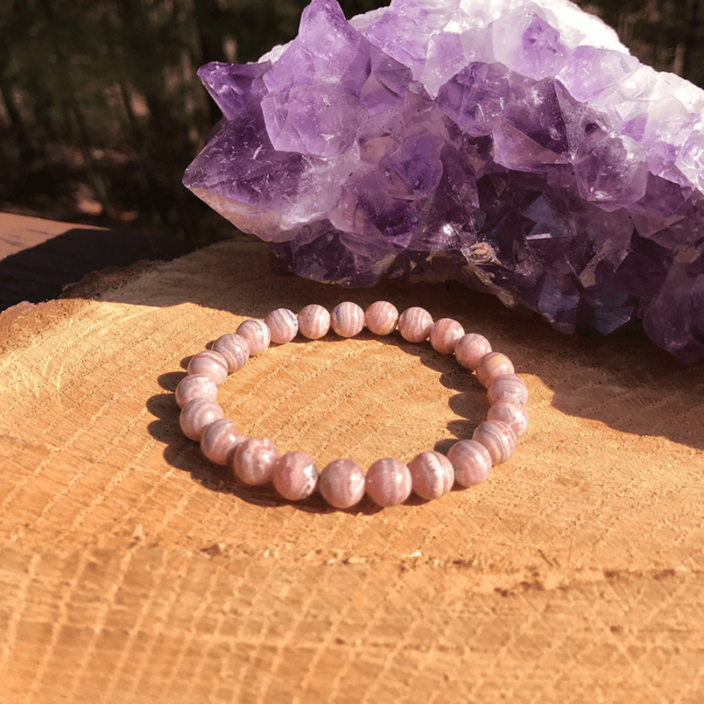 Genuine rhodochrosite bracelet