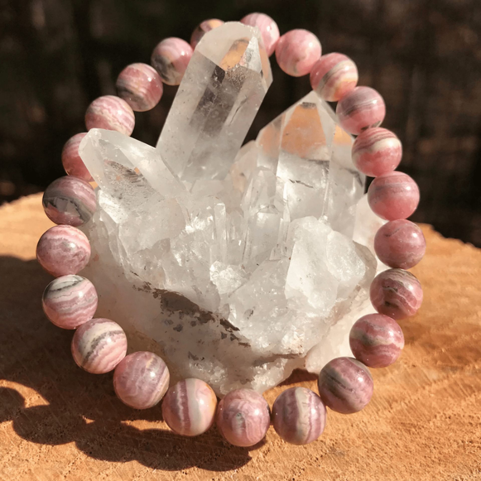 Genuine rhodochrosite bracelet