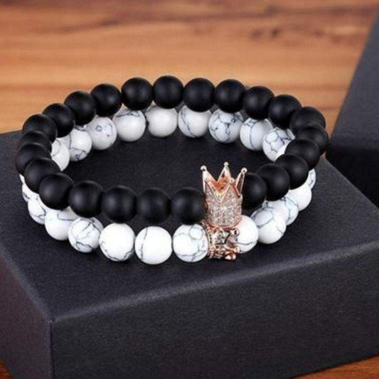 “King and Queen” natural stone distance bracelets