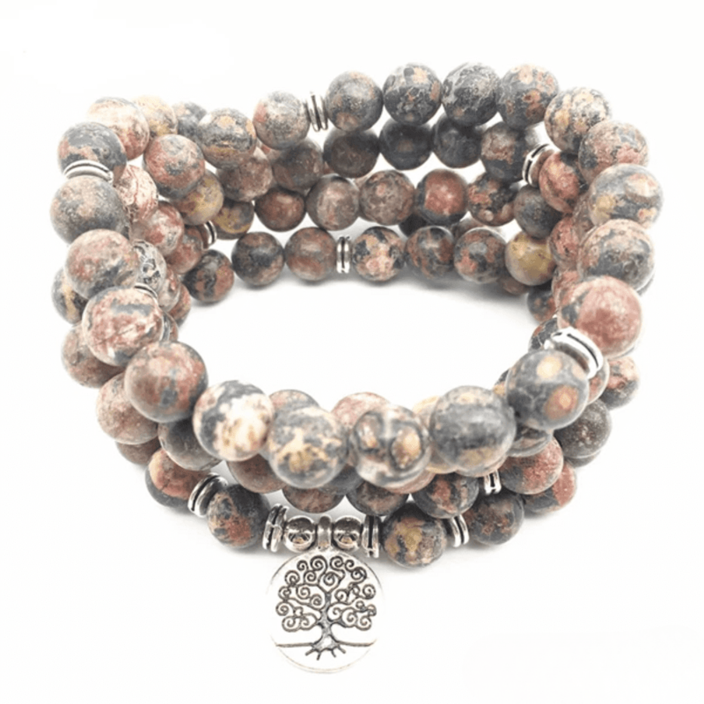 Leopard Jasper Mala Bracelet
