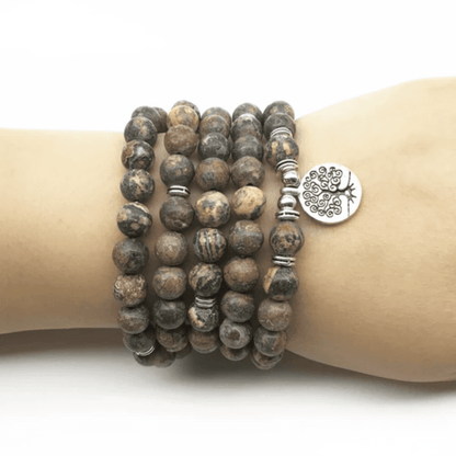 Leopard Jasper Mala Bracelet