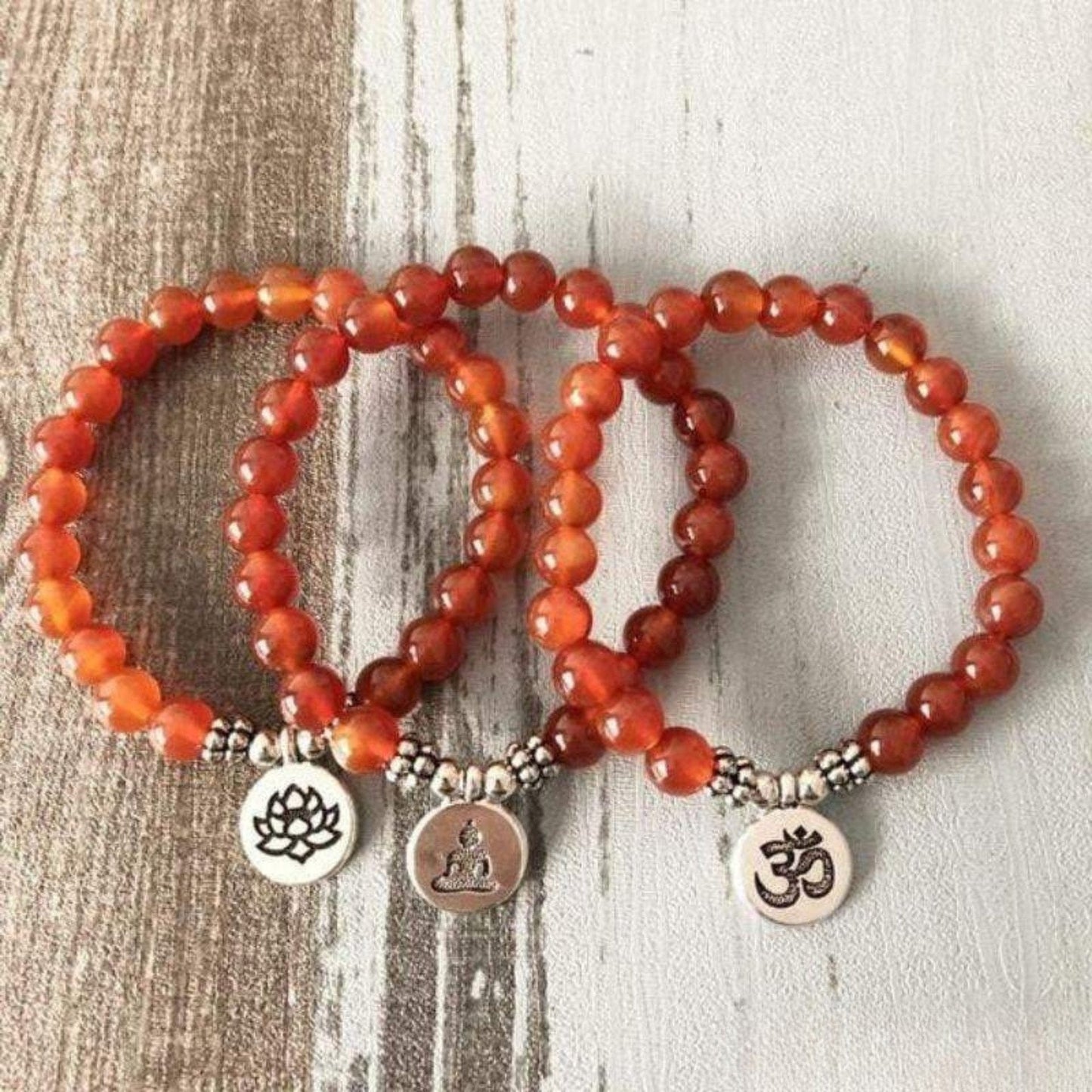 Lotus bracelet in carnelian