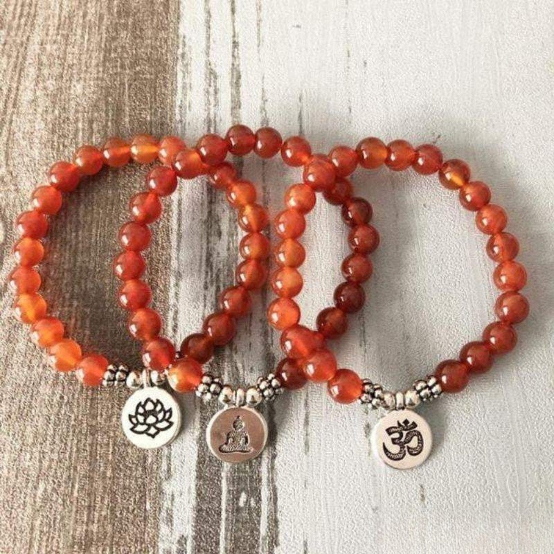 Lotus bracelet in carnelian