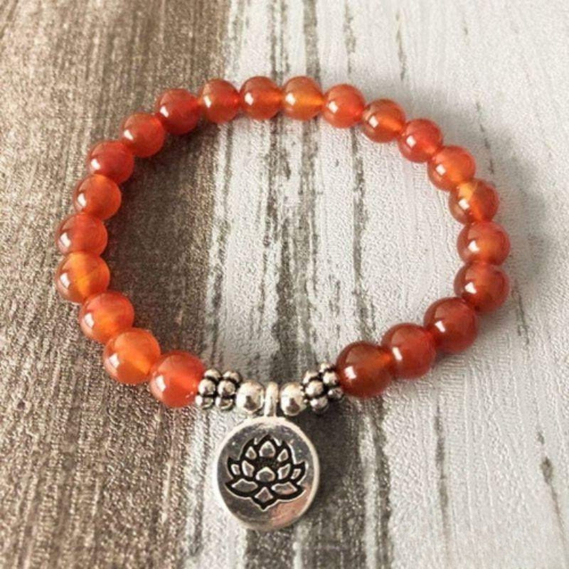Lotus bracelet in carnelian