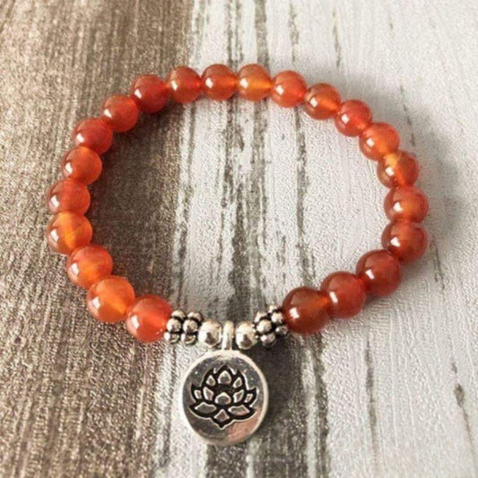 Lotus bracelet in carnelian