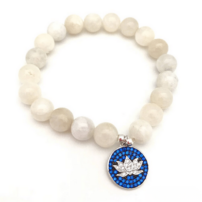 Lotus bracelet in moonstone