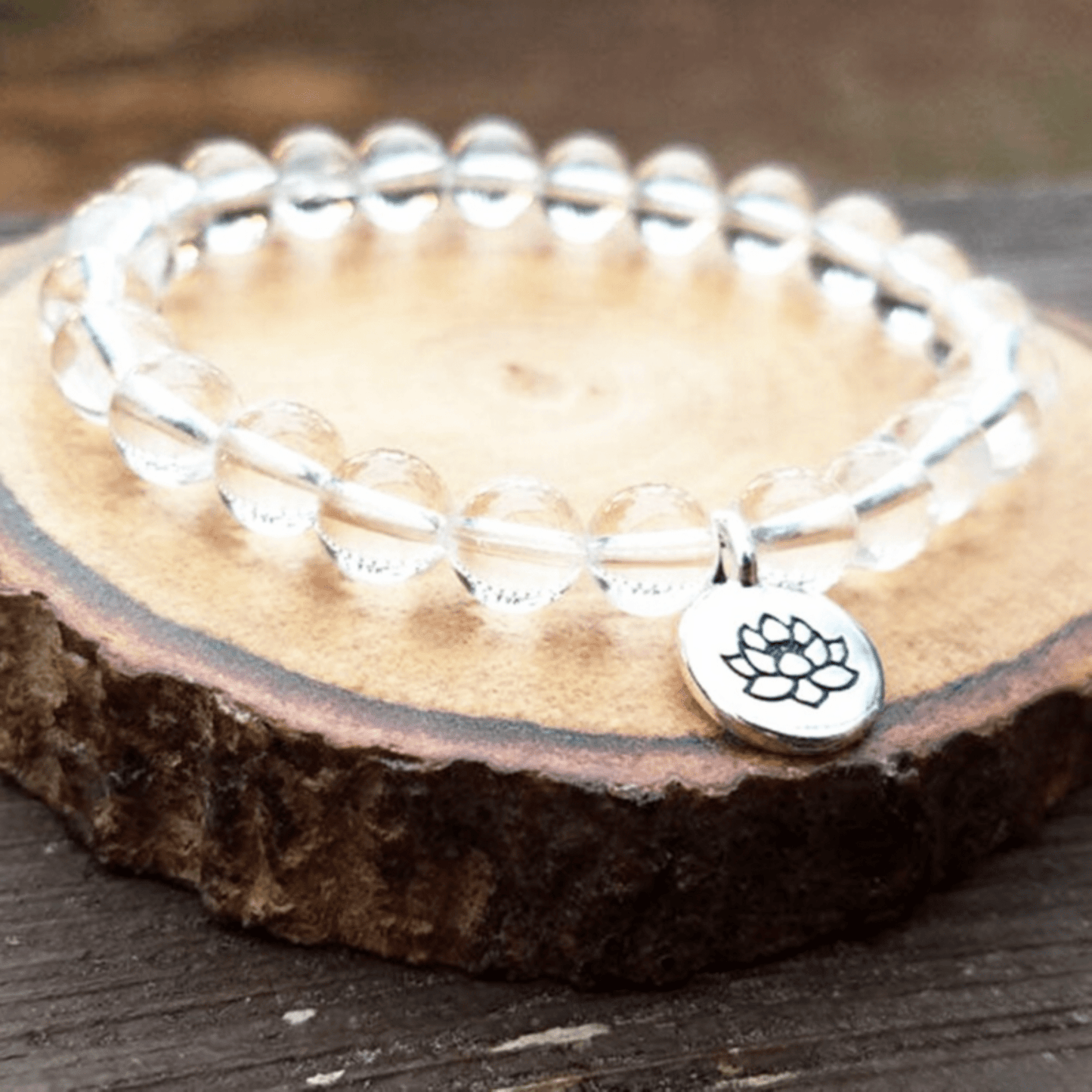 Lotus bracelet in rock crystal