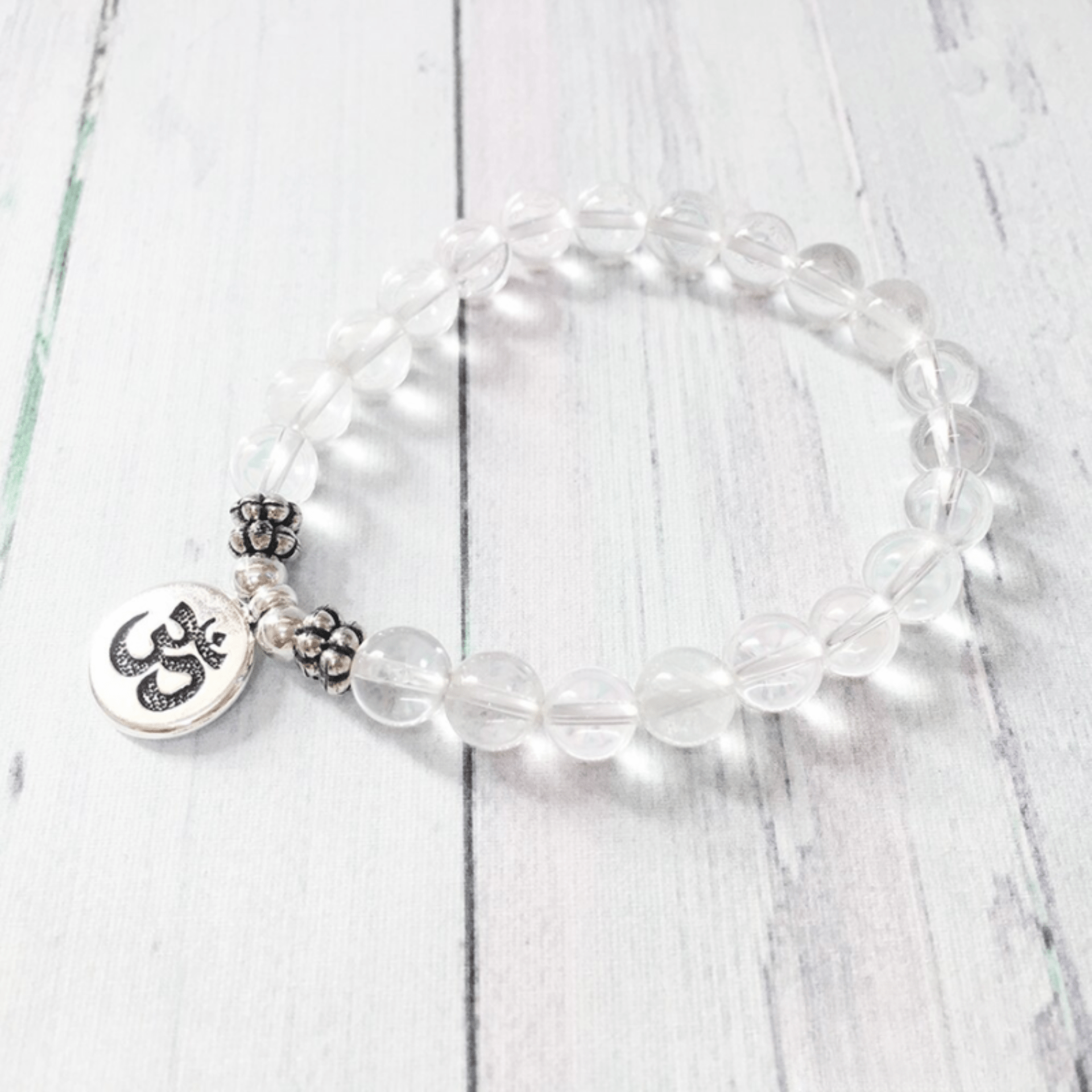 Lotus bracelet in rock crystal