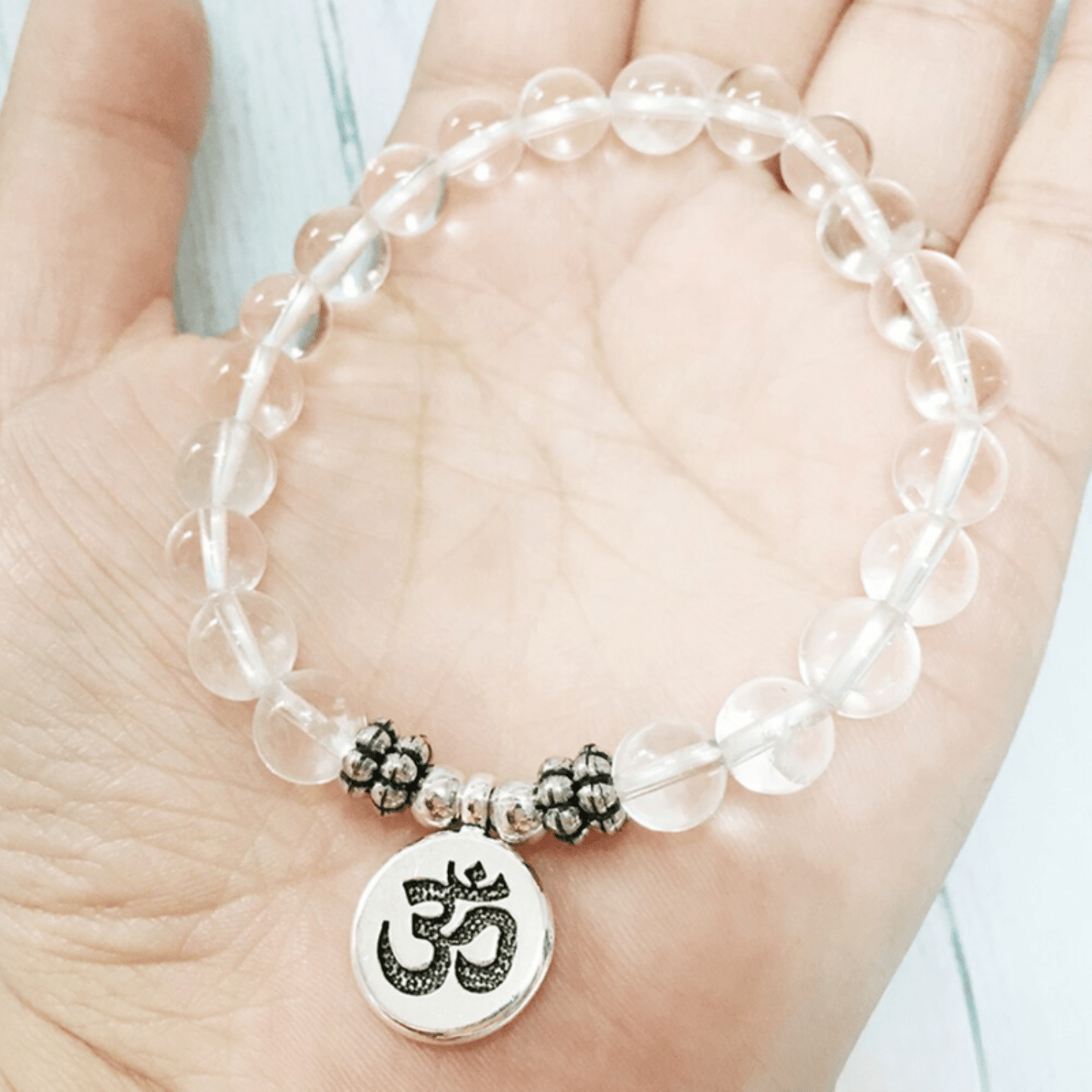 Lotus bracelet in rock crystal