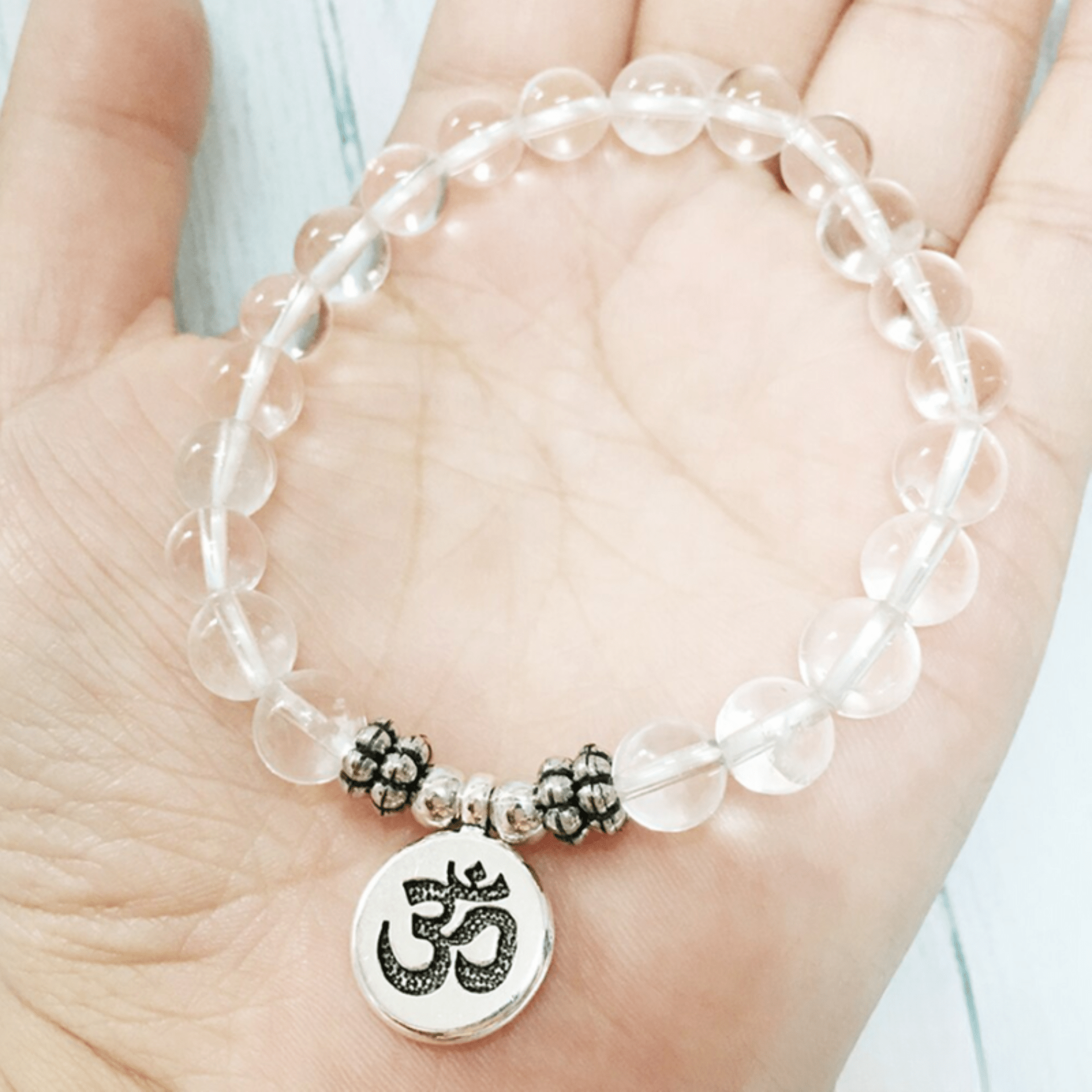 Lotus bracelet in rock crystal