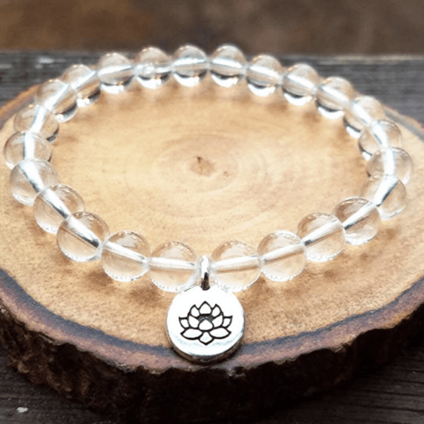 Lotus bracelet in rock crystal