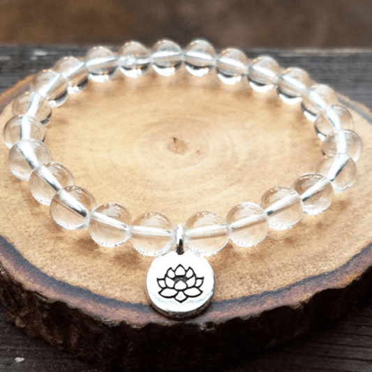 Lotus bracelet in rock crystal