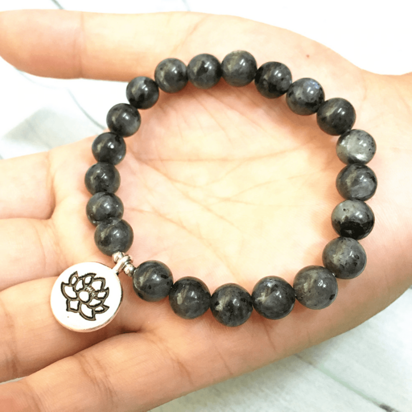 Mala bracelet in larvikite