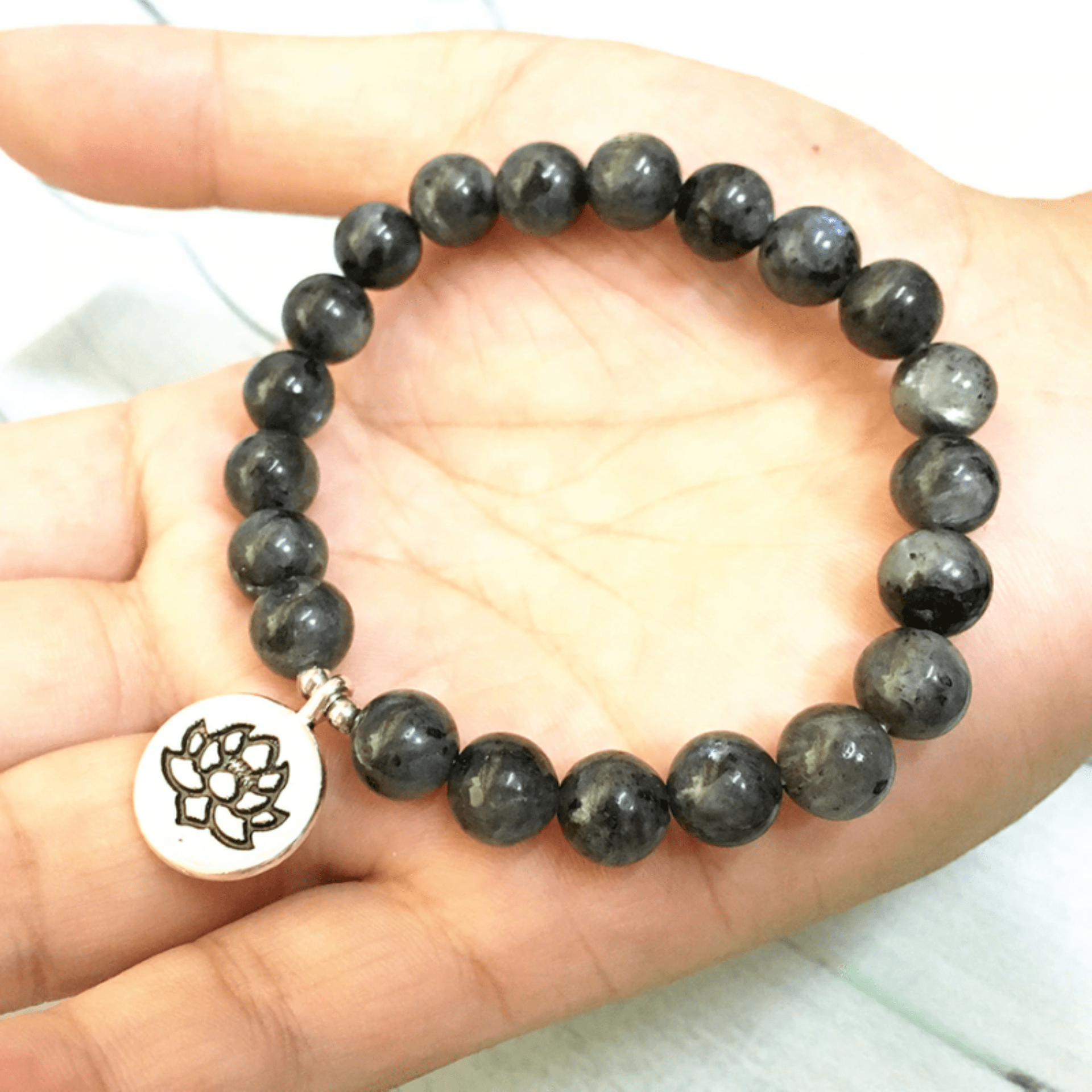 Mala bracelet in larvikite