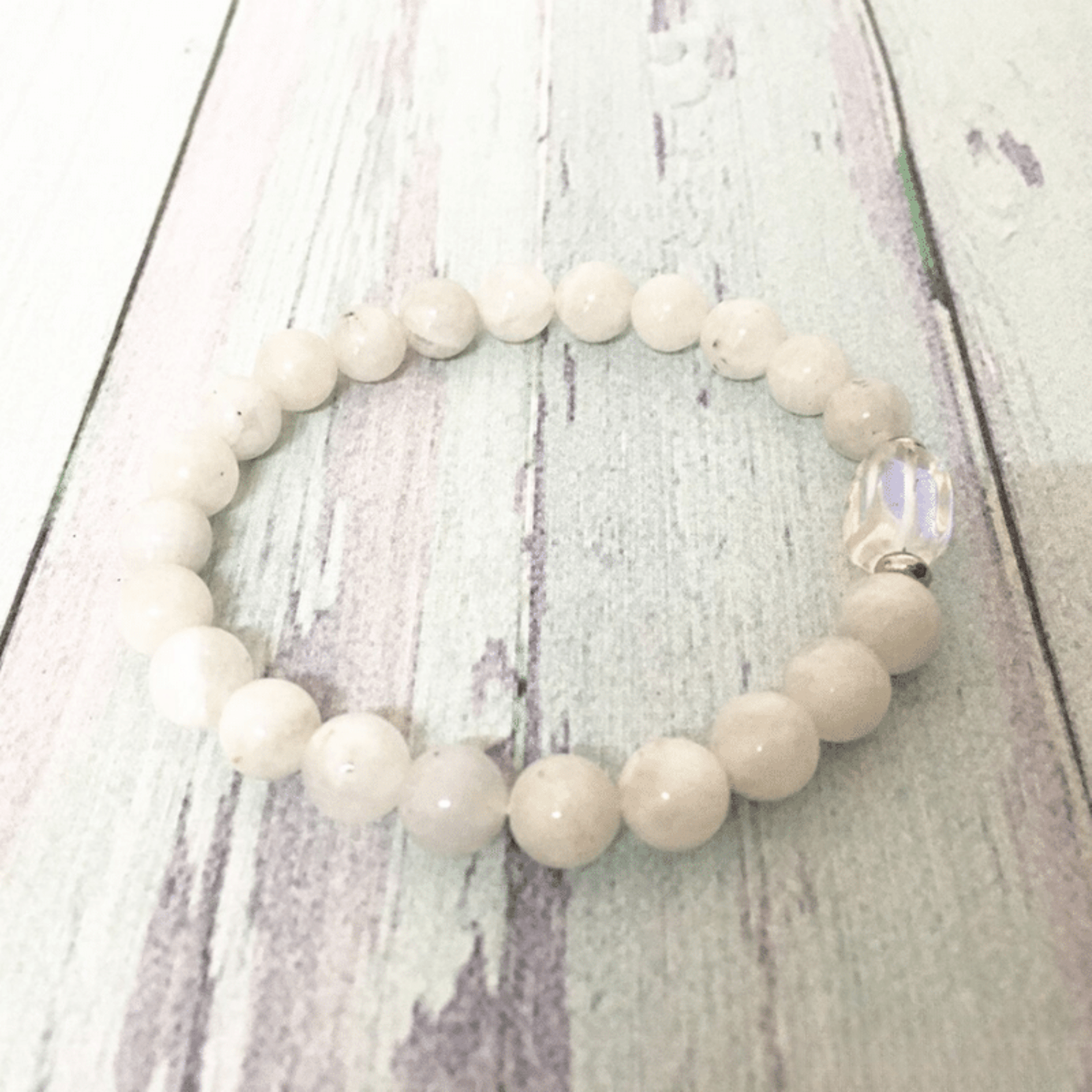 Moonstone and rock crystal bracelet