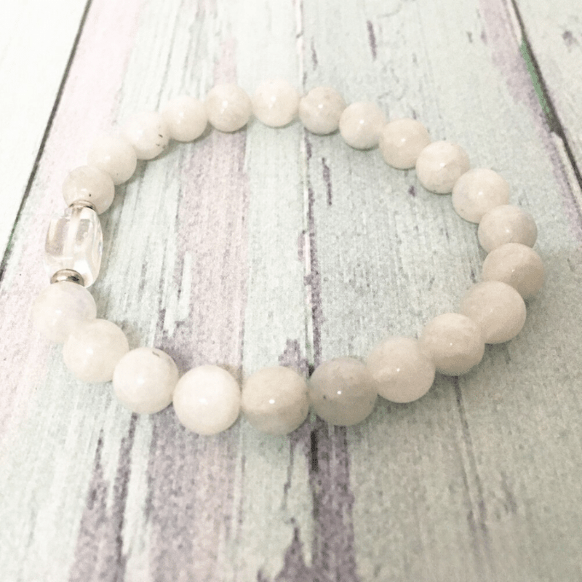 Moonstone and rock crystal bracelet