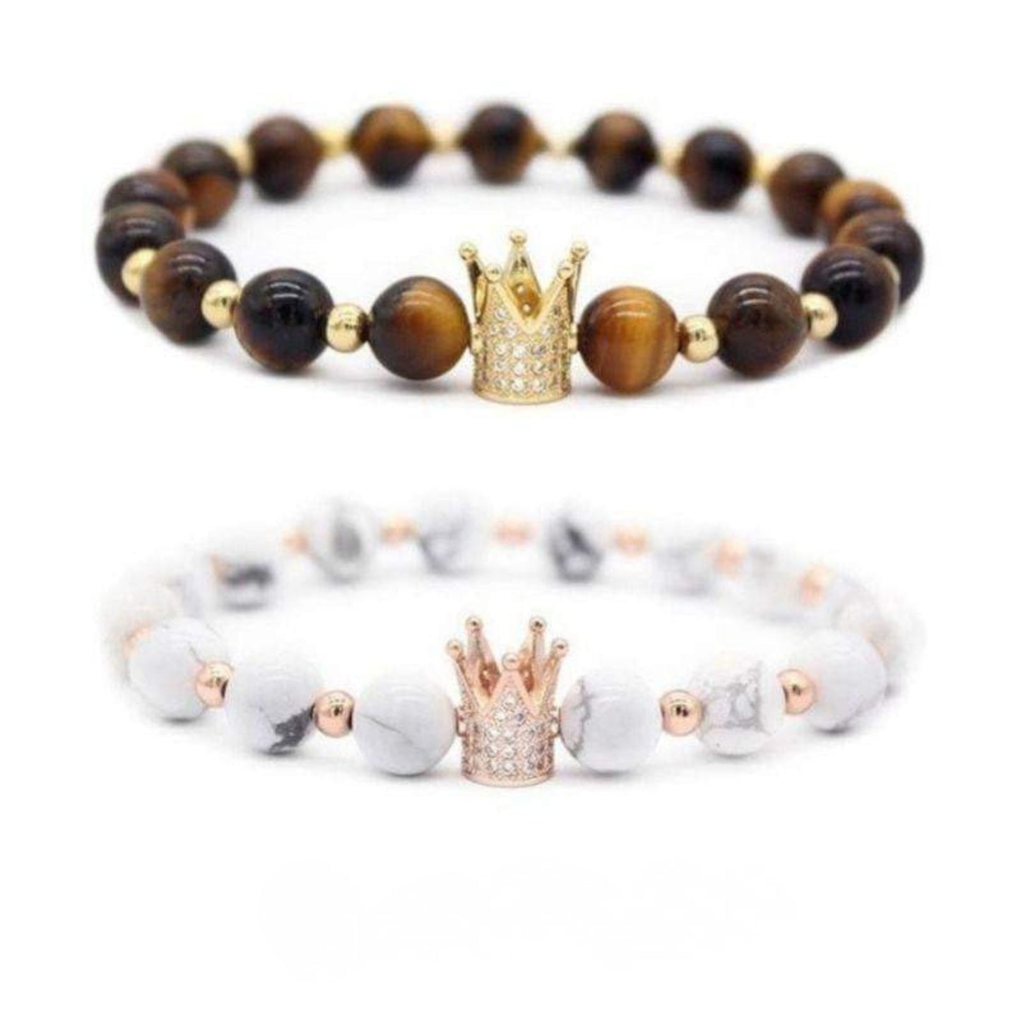 Natural Stone Crown Distance Bracelets