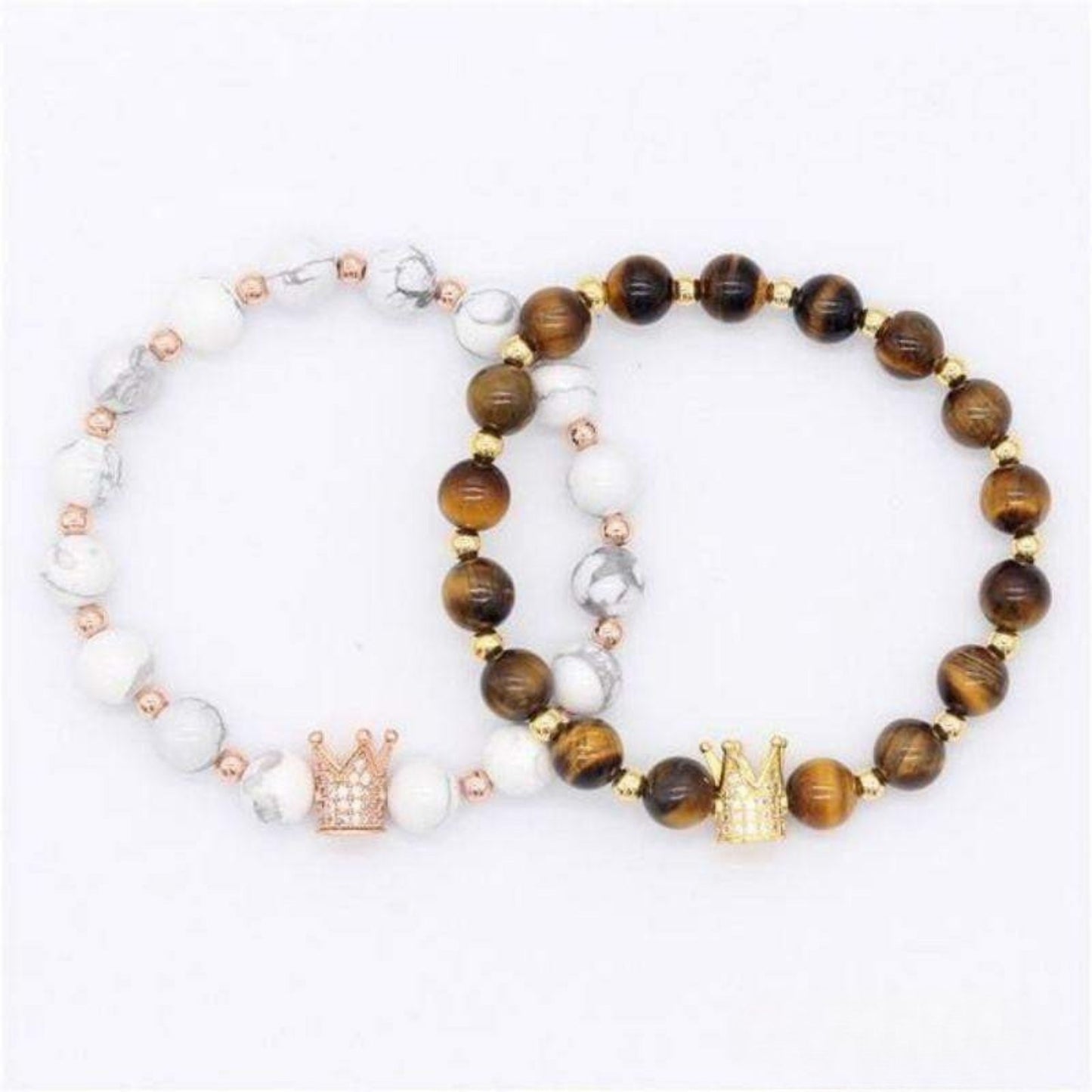 Natural Stone Crown Distance Bracelets