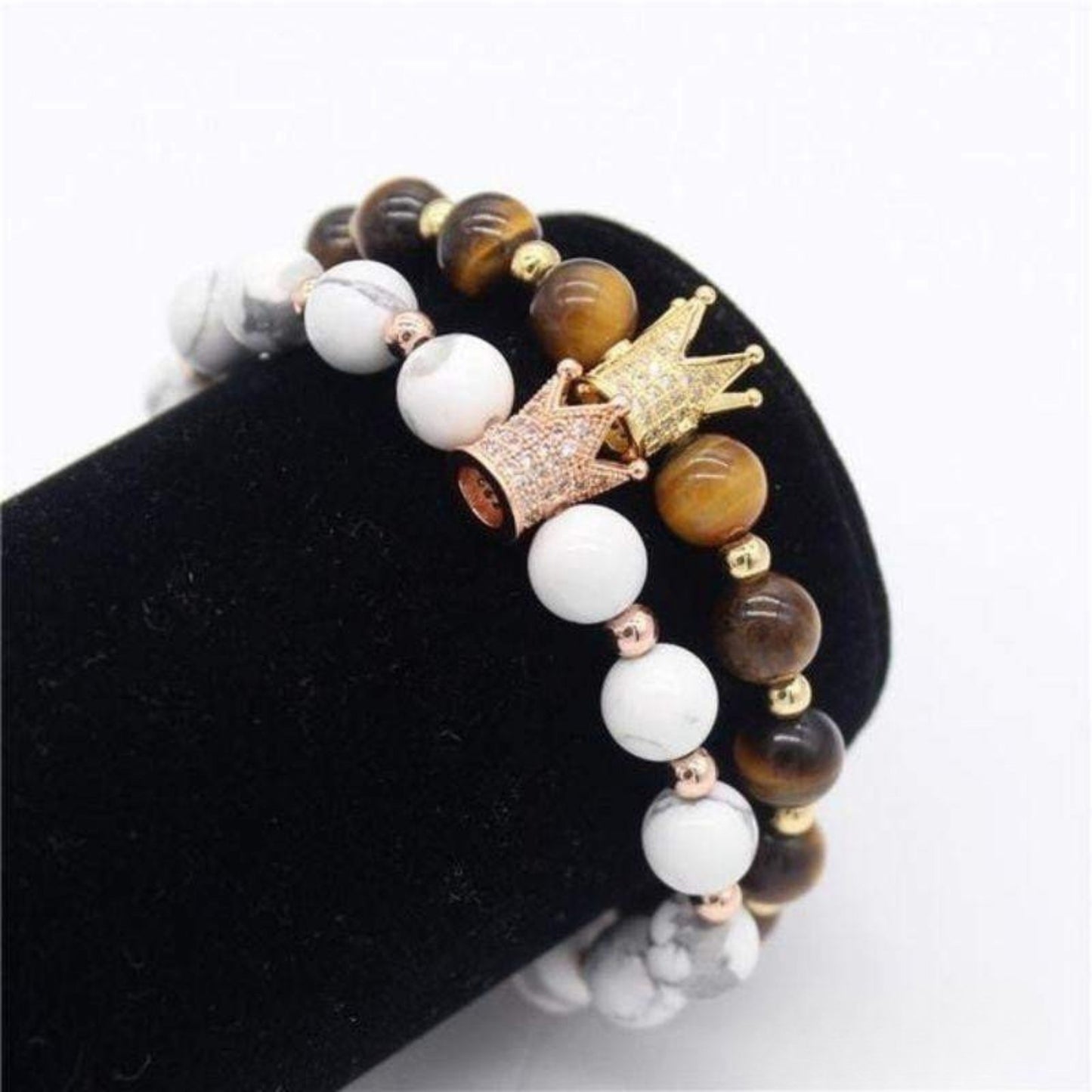 Natural Stone Crown Distance Bracelets