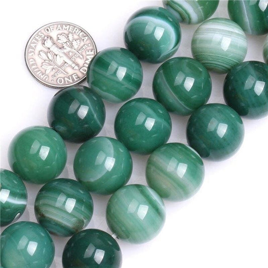 Perles Rondes Agate Verte