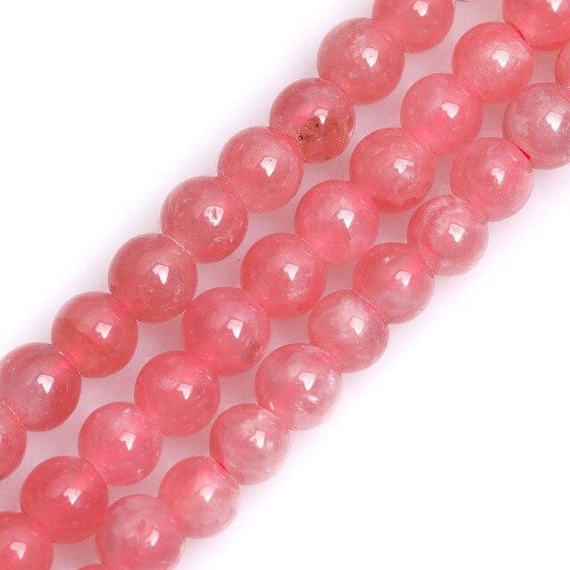 Round Argentine rhodochrosite beads