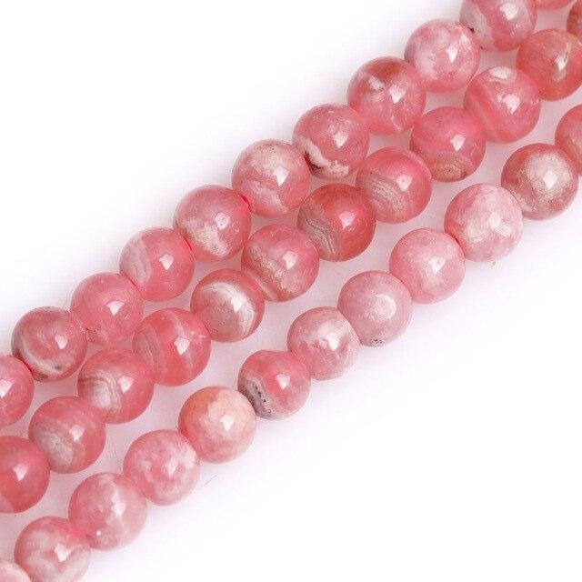 Round Argentine rhodochrosite beads