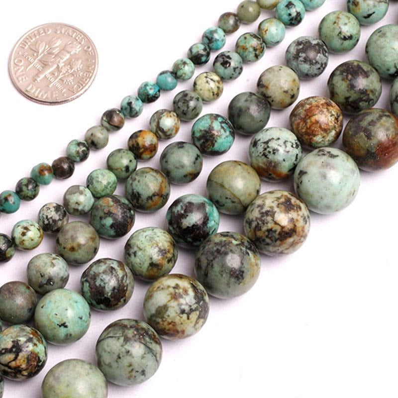 Round African turquoise beads
