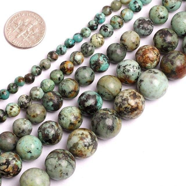Round African turquoise beads